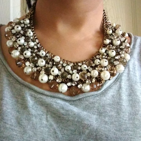 J. Crew Jewelry - J. Crew pearl and Crystal necklace